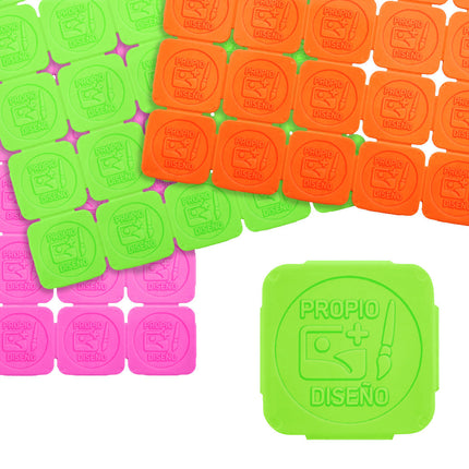 Fichas para festivales fluorescente con su propio diseño en relieve - 1000 unidades