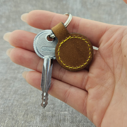 Llavero redondo de cuero Ø30 mm - Por unidad