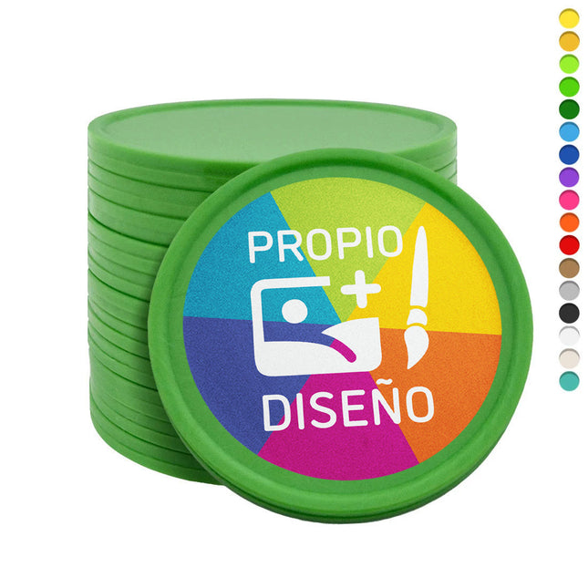 Fichas de plastico personalizadas  Ø35 mm - por 1000 unidades