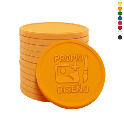 Fichas personalizadas relieve Bio  Ø29 mm - 1000 unidades