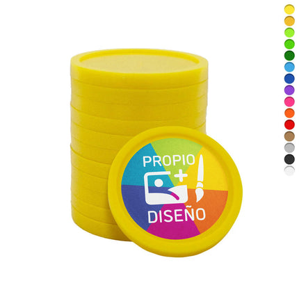Fichas de plastico impresas Ø23mm - 1000 unidades