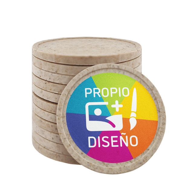 Fichas en fibra de madera personalizadas Ø29 mm - 100 unidades