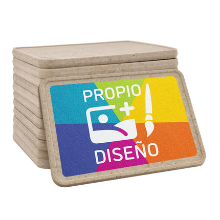 Fichas rectangulares en ficbra de madera personalizadas 50x35 mm - 100 unidades
