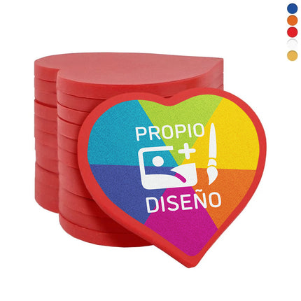 Fichas de plastico corazon personalizadas 40x40 mm - 100 unidades