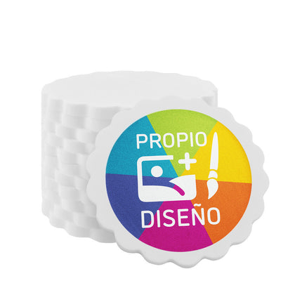 Fichas ondulado de plastico  personalizadas 38x38 mm - 100 unidades