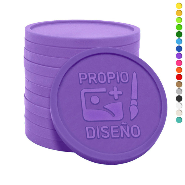 Fichas en relieve personalizadas Ø38 mm - 1000 unidades
