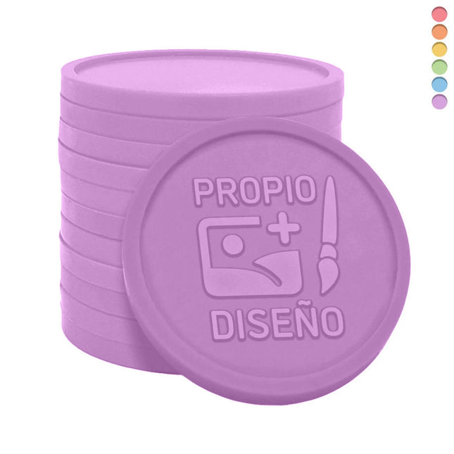 Fichas personalizadas en relieve reciclado Ø38 mm - 1000 unidades