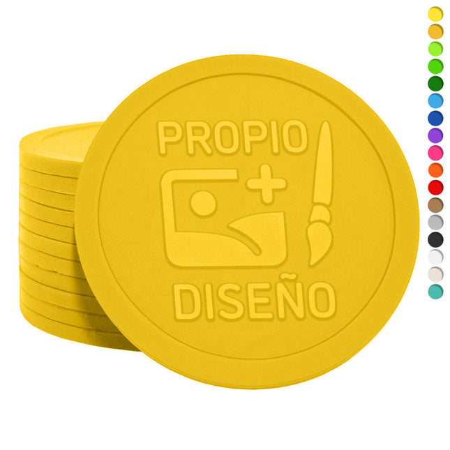 Fichas XXL en relieve personalizadas Ø70 mm - 1000 unidades