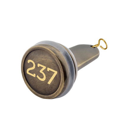 Llavero para hotel Empire de laton bruñido 40x90 mm personalizable - Por unidad