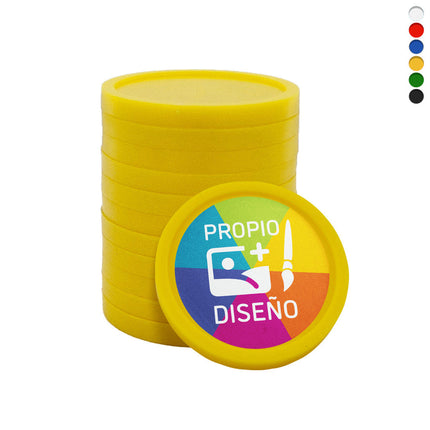 Fichas de plastico para carrito de la compra €1 persnalizadas - 100 unidades