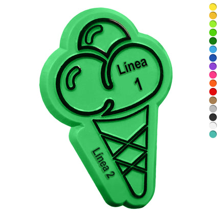 Fichas personalizadas cono de helado en relieve 50 x 33 mm - 1000 unidades