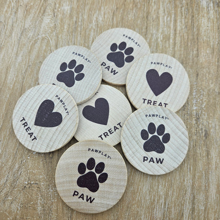 Fichas de madera personalizadas impresas Ø50 mm - 500 unidades