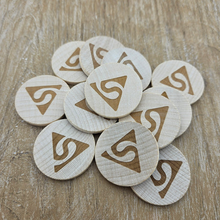 Fichas de madera grabadas personalizadas Ø50 mm - 50 unidades