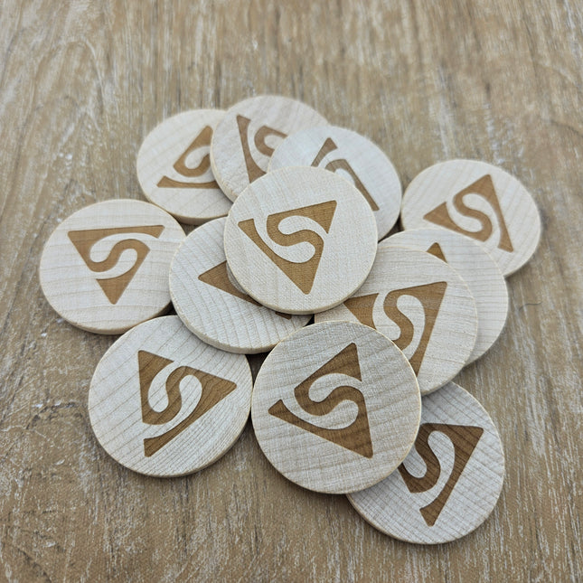 Fichas de madera grabadas personalizadas Ø50 mm - 50 unidades