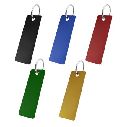 Llavero de aluminio rectangular con numero y logotipo 25x70 mm - Por unidad
