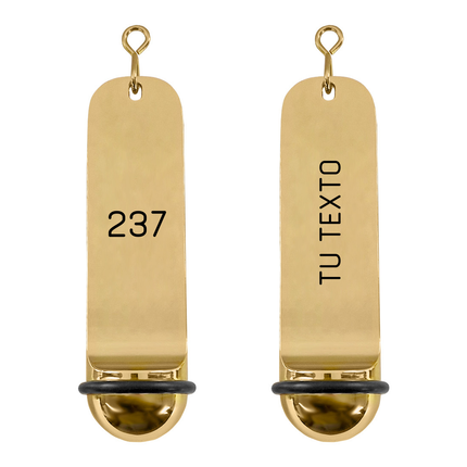 Llavero para hotel Classico aluminio dorado personalizable - por unindad