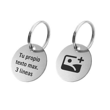 Llavero de aluminio con texto y logotipo doble cara - Por unidad
