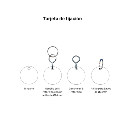 Llavero de aluminio anodizado redondo y numerado - Por unidad