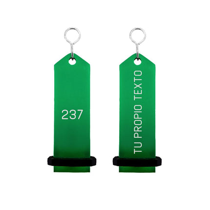 Llavero para hotel Bumerang personalizable Verde -Por unidad