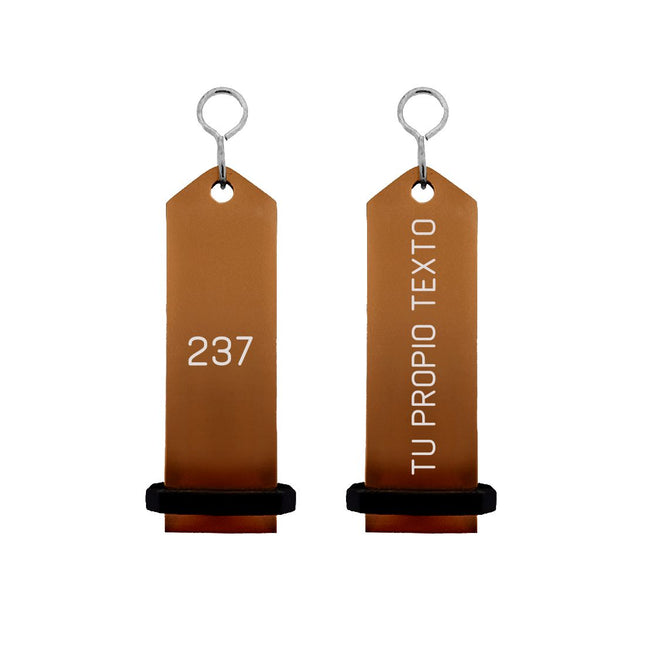 Llavero para hotel Bumerang personalizable Bronce -Por unidad