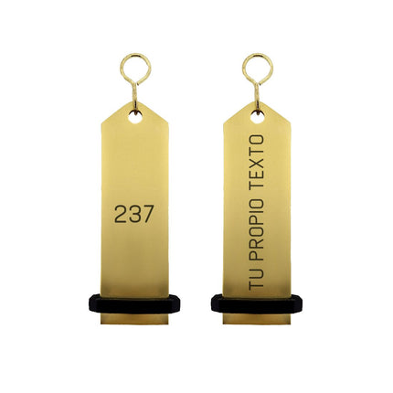 Llavero para hotel Bumerang personalizable Dorado -Por unidad