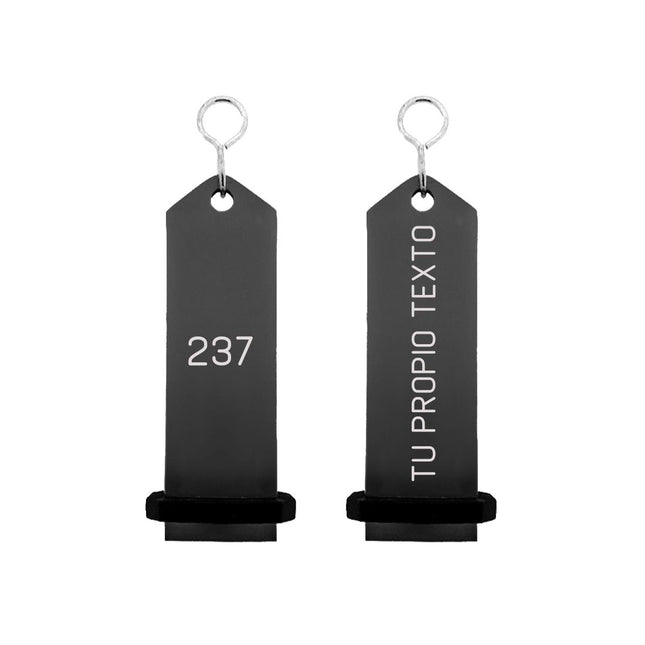 Llavero para hotel Bumerang personalizable Negro-Por unidad