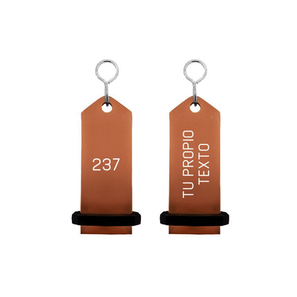 Llavero para hotel Midi Bumerang personalizable Bronce -Por unidad