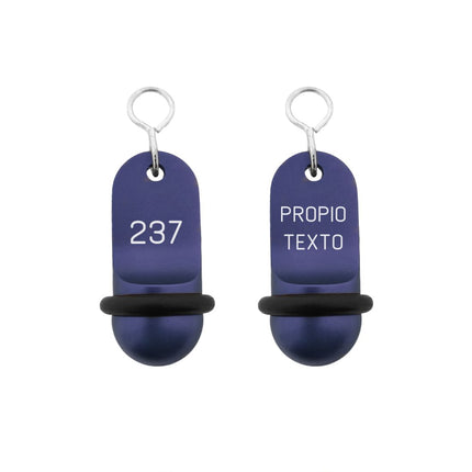 Llavero para hotel Mini Classic personalizable Azul - Por unidad