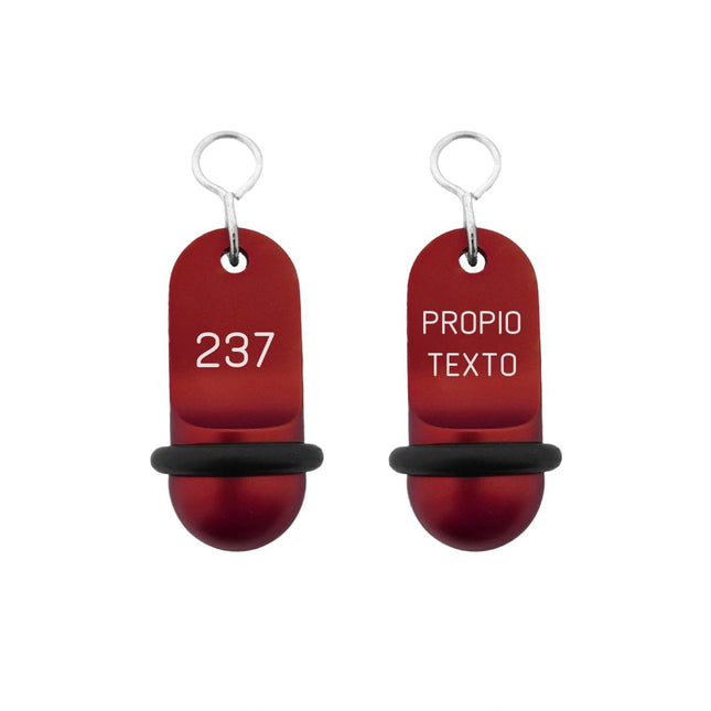 Llavero para hotel Mini Classic personalizable Rojo - Por unidad