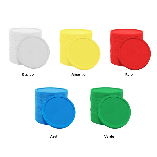 Fichas de plastico para carrito de la compra €2 - 100 unidades