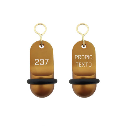 Llavero para hotel Mini Classic personalizable Bronce - Por unidad