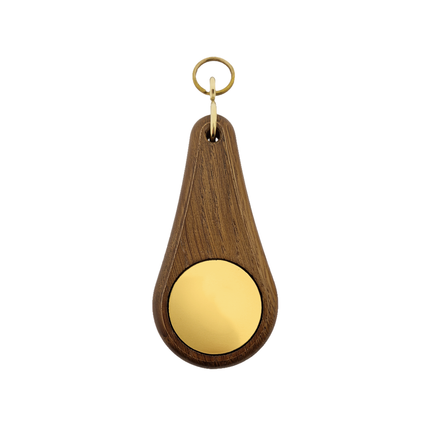 Llavero para hotel Oaky Drop marrón oscuro 110 x 55 mm - ambos lados