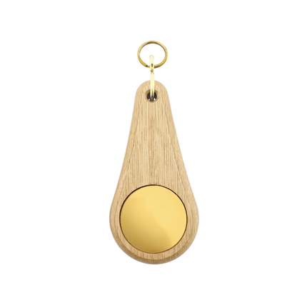 Llavero para hotel Oaky Drop marrón claro 110 x 55 mm - ambos lados