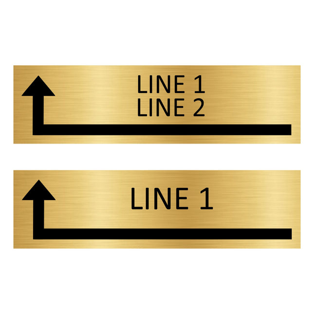 Custom text left corner  gold door sign 165x45mm - 1 pc