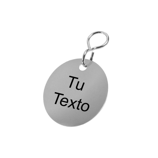 Stainless steel key tag with text - 1 pc