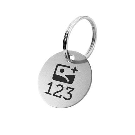 Llavero de aluminio con logotipo y numeracion deseado - Por unidad