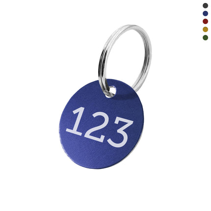 Llavero de aluminio redondo y numeros personalizado - Por unidad