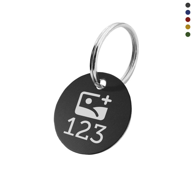 Llavero de aluminio con logotipo y numeracion deseado - Por unidad