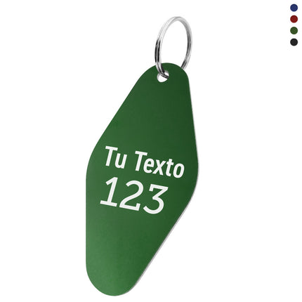 Llavero de aluminio 44x88,5mm rombo con texto y numeracion - Por unidad