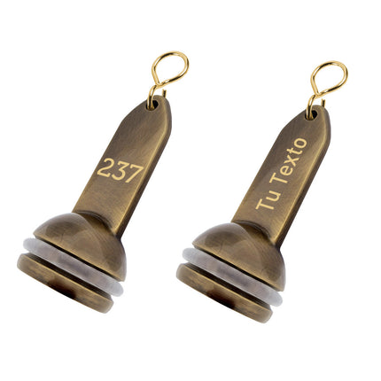Llavero para hotel Empire de laton bruñido 40x90 mm personalizable - Por unidad
