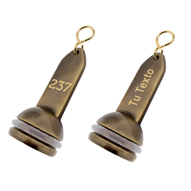 Llavero para hotel Empire de laton bruñido 40x90 mm personalizable - Por unidad