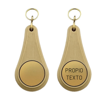 Llavero para hotel de plastico Wellness marrón claro 110x55 mm - Por unidad