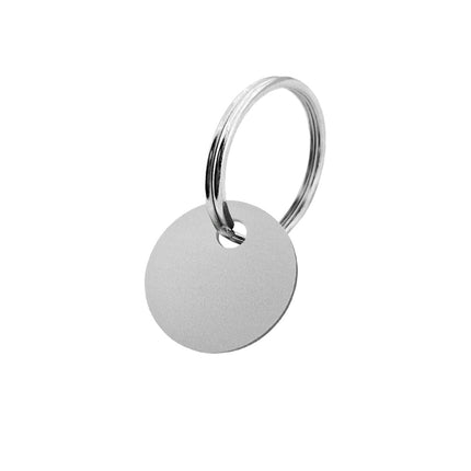 Llavero de aluminio plateado Ø20mm - Por unidad