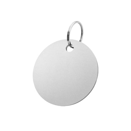 Llavero de aluminio plateado Ø50mm - Por unidad
