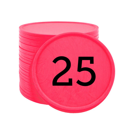 Fichas de plastico numeracion Ø35mm 1 a 100 - Por 100 unidades