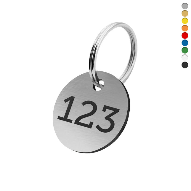 Llavero de acrilico redondo con numero  - Por unidad