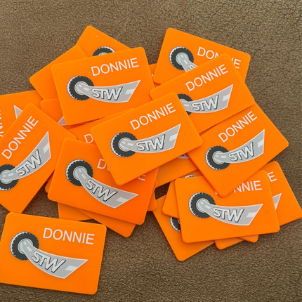 Fichas rectangulares personalizadas 64 x 42 mm - 100 unidades