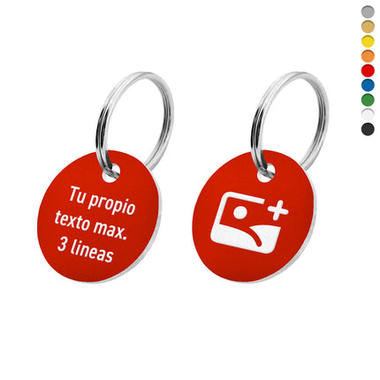 Llavero de acrilico con texto y logotipo doble cara - Por unidad