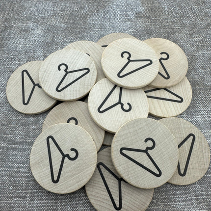 Fichas de madera personalizadas impresas Ø50 mm - 100 unidades