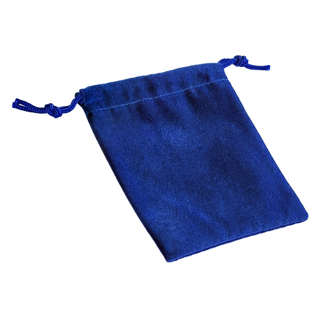 Bolsita de terciopelo azul con cordón  - Por unidad